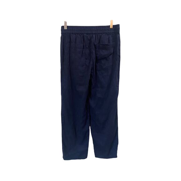 Theory‎ Pants Navy Sidonia Casual Linen Blend Ankle Straight Leg Basic Medium - Picture 7 of 10